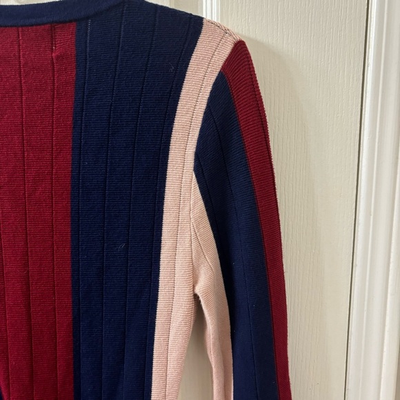 Adelyn Rae Knit Stripe Maxi Dress Long Sleeve Faux Wrap Pleated Skirt Women’s XS - Picture 10 of 15